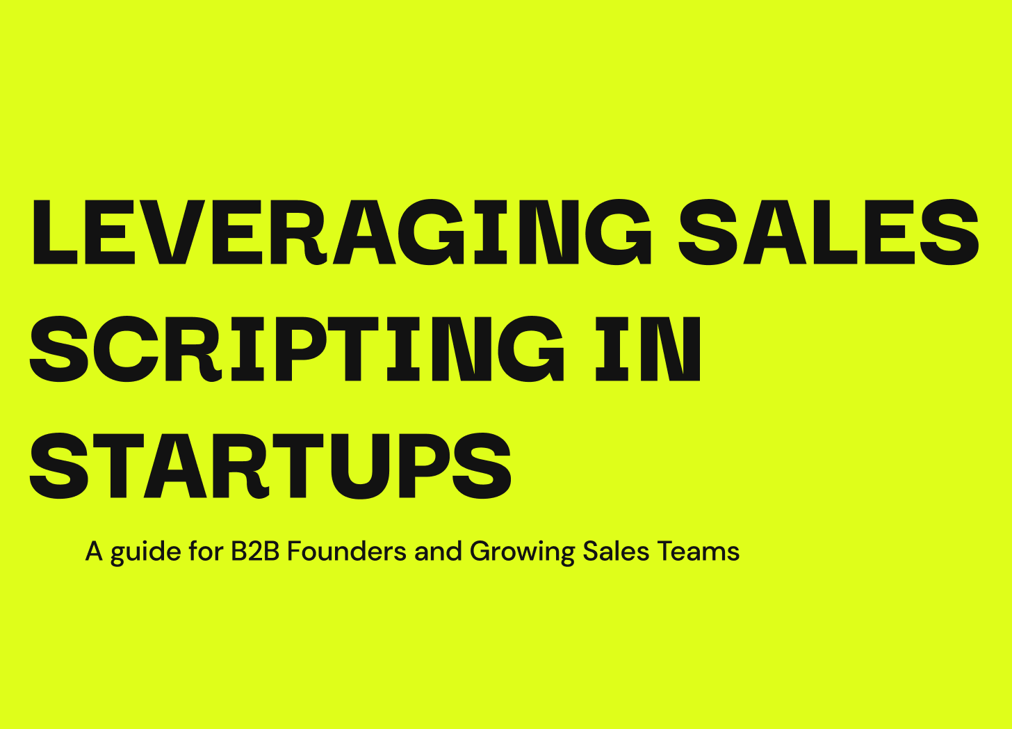 Leveraging Sales Script In Startups